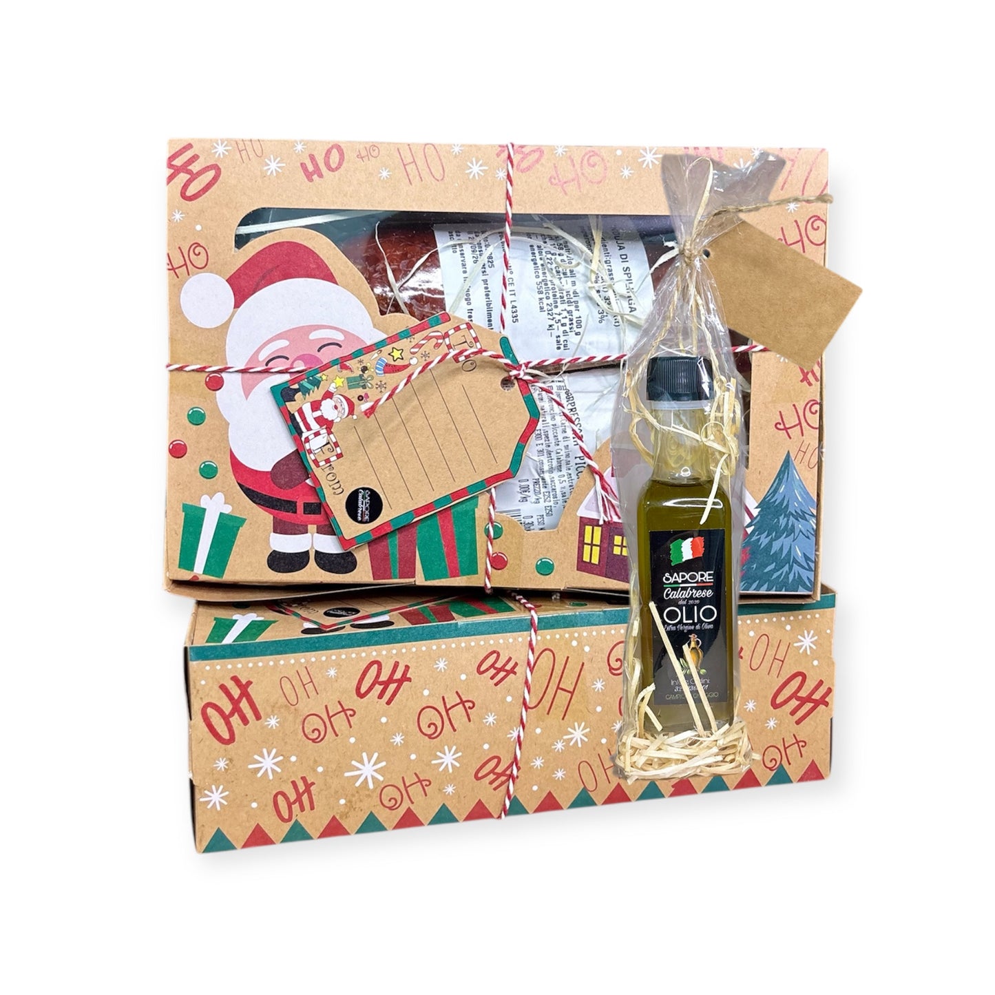 BOX PICCOLA NATALIZIA XXS ‘Nduja 400g, Olio Evo Italiano 100ml, ‘Nduja Spalmabile 90g
